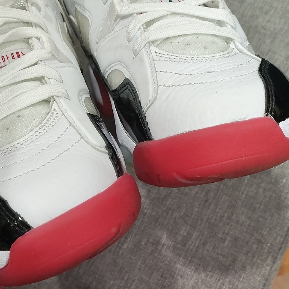 Nike Air Jordan Jumpman White and Red Sneakers - Picture 3 of 8